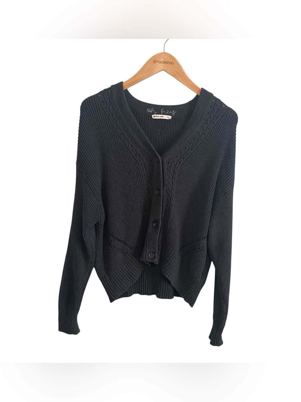 Marine Layer Charcoal Gray V Neck Wool Blend Cozy Robin Cardigan Size Small